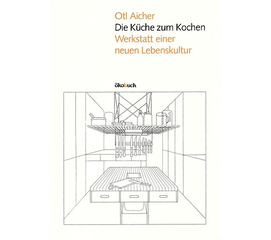 Book cover with line drawing of the new functional kitchen